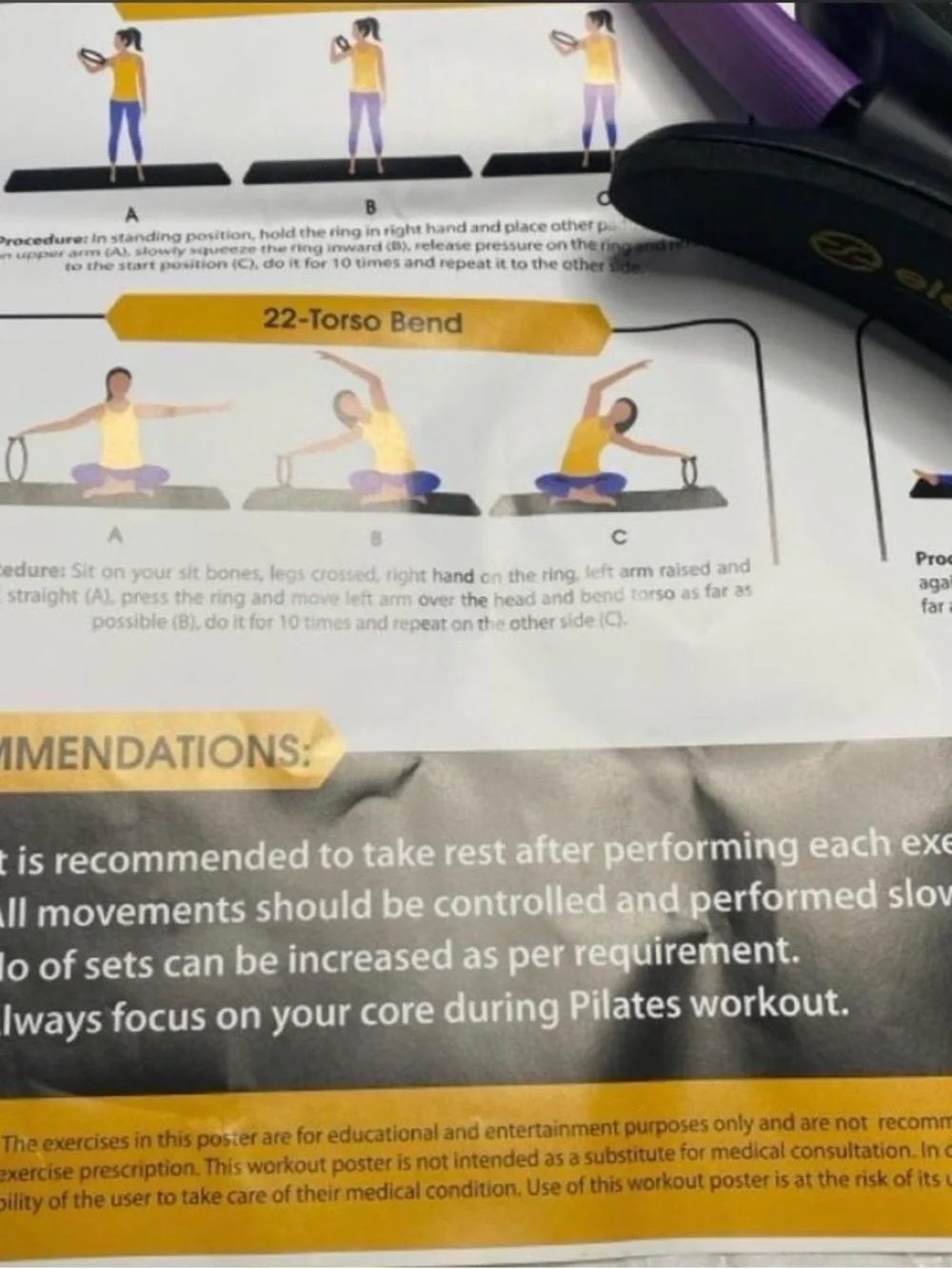 Eleabro Purple Pilates Ring with Comfortable Grip Handles